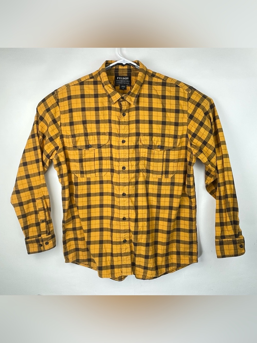 Filson Vintage Wash Alaskan Guide Shirt Men's Wheat Cinder Gold XL Flannel